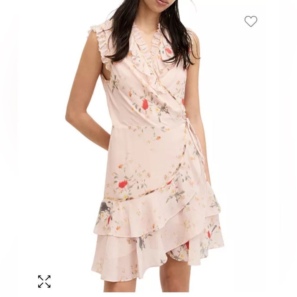 🔥🔥 NWT ALL SAINTS Musical Floral Wrap Mini Dress Size 6 US 10 UK EU 38 - Picture 13 of 16